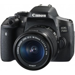 Canon EOS 750D (Black) Digital SLR Camera + KIT EF-M18-55mm f/3.5-5.6 IS STM